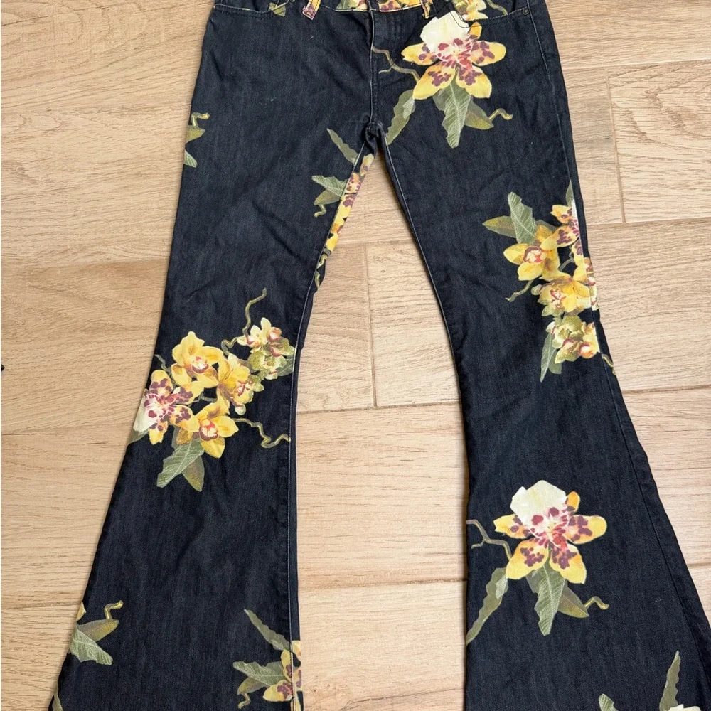 Free People Low Waist Floral Women's Jeans - Picture 3 of 7